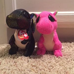 Two TY Dragon Beanie Boos